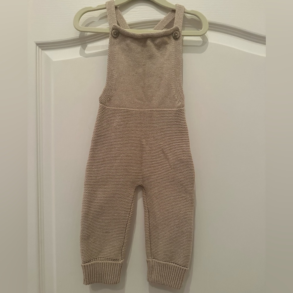 Jamie Kay Knit Overalls. New Condition. Size 6-12 mo.